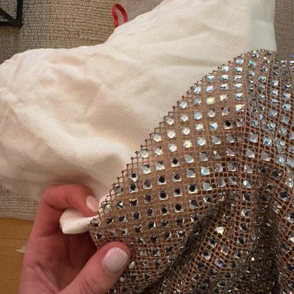 Self portrait SILVER RHINESTONE MESH MIDI DRESS with tag - Picture 7 of 8